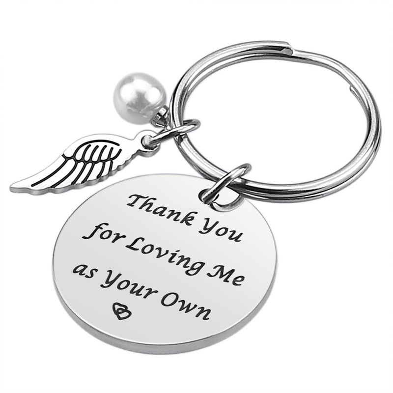 iJuqi Step Mom Gifts - Mother's Day & Christmas Keychain for Stepmom From Daughter Son, Thank You for Loving Me As Your Own - Image 2